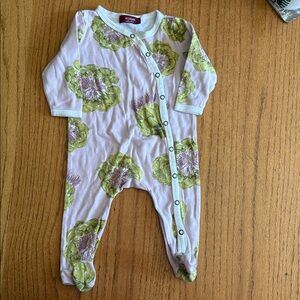 Milkbarn White and Purple Baby Onesie